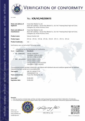 CE certificate from Hunan Eter Medical Co., Ltd.