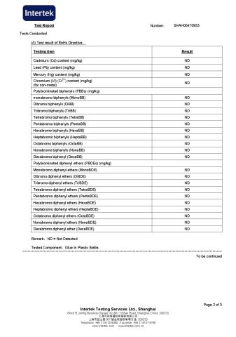Super Glue RoHS Page-2 certificate from Ningbo Hopson Chemical Industry Co., Ltd.