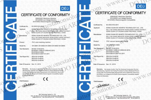 CE CERTIFICATE certificate from DONG GUAN DO HEARTS TECHNOLOGY CO.,LTD.