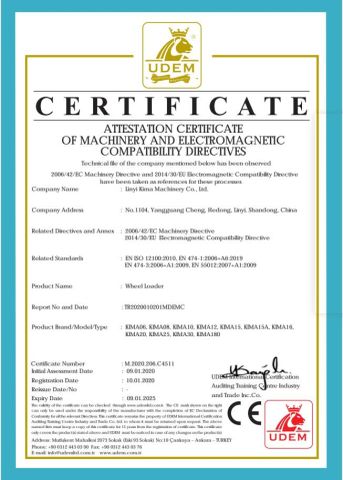 CE certificate from Linyi Kima Machinery Co., Ltd.