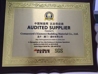 Certificates certificate of Comaccord (Xiamen) Building Material Co., Ltd. – certificate photo, supplier certificates section