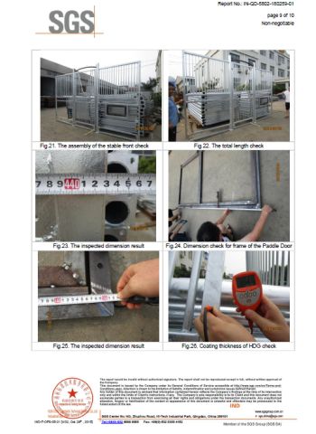 SGS for Stable certificate from QINGDAO HOPE HORSE TRADE CO., LTD.