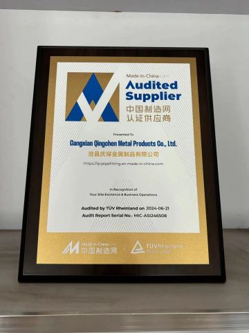 Made in China Audited Supplier certificate of Cangxian Qingchen Metal Products Co., Ltd. – certificate photo, supplier certificates section