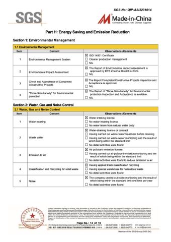 SUPPLIER ASSESSMENT REPORT certificate from Ningbo Haida Plastic Machinery Co., Ltd.