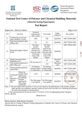 Test Report 5 certificate from Suzhou SuMei New Material Technology Co., Ltd.