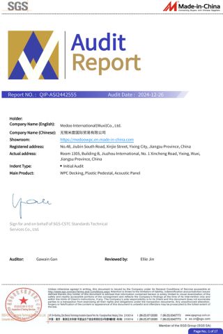 SGS certificate from Medoo International(Wuxi)Co., Ltd.