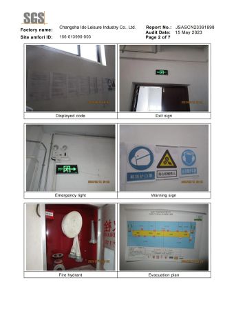SGS certificate from Changsha Ido Leisure Industry Co., Ltd.