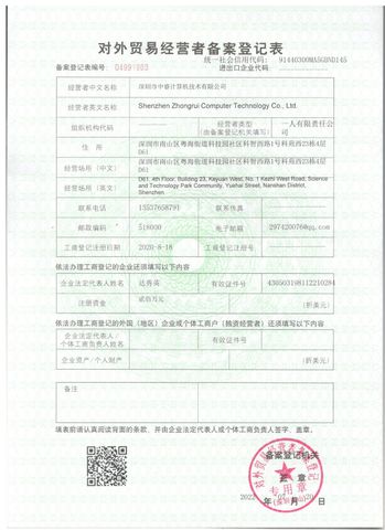 License Photo certificate from R&OTECH (HK) Technology Co., Limited