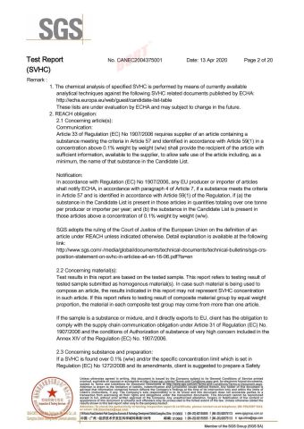 REACH Compliance certificate of CB (XIAMEN) INDUSTRIAL CO., LTD. – certificate photo, supplier certificates section