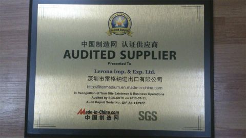 Audited suppliers by SGS certificate from Lerona Imp. & Exp. Ltd.
