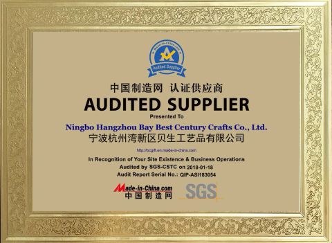 SGS Audited certificate from Ningbo Hangzhou Bay Best Century Crafts Co., Ltd.