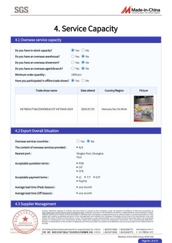 SGS certificate of Yuyao Jingdu Sprayer Co., Ltd – certificate photo, supplier certificates section
