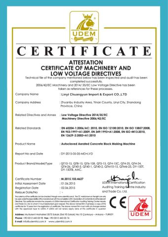 CE certificate certificate from Linyi Chuangyun International Trading Co., Ltd