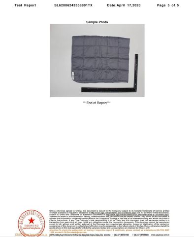 SGS Test Report Page 5 certificate from Tongxiang Anliang Import and Export Co., Ltd