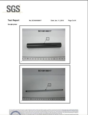 SGS certificate from Changzhou Longxiang Gas Spring Co., Ltd.