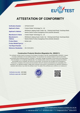 CE PCR certificate of Foshan Simple Technology Co., Ltd. – certificate photo, supplier certificates section