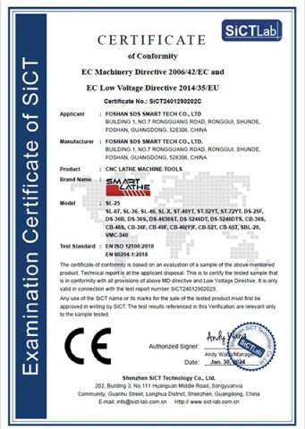 CE certificate from Foshan Leader Machinery Co., Ltd.