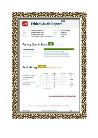 Ethical Audit certificate from Xiamen Years Trading Co., LTD.