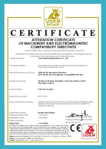 CE for wood lathe certificate from Jinan Mustang Machinery Co., Ltd