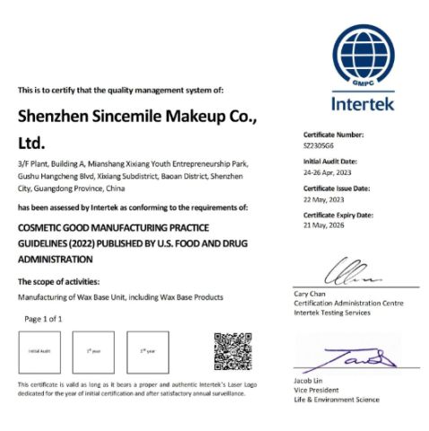 GMPC certificate of Shenzhen Huazhong Sun May Technology Co., Ltd – certificate photo, supplier certificates section