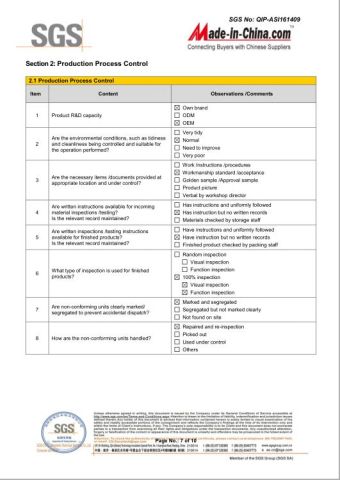 SGS certificate from Zhongshan JDL Metal Crafts Co., Ltd.