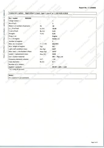 CE-RIB1040M certificate from Qingdao Aqualand Marine Co., Ltd