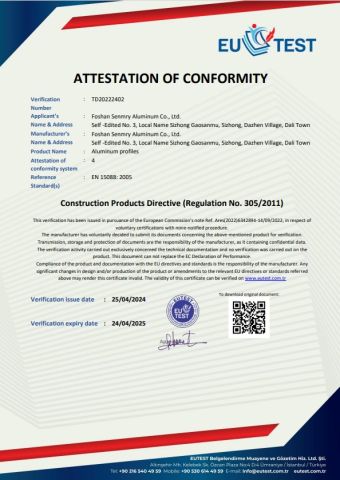 TD20222402 certificate of Foshan Shensheng Building Material Technology Co., Ltd. – certificate photo, supplier certificates section