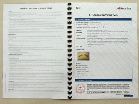 SGS certificate of Hebei Runhe Hydraulic Machinery Co., Ltd – certificate photo, supplier certificates section