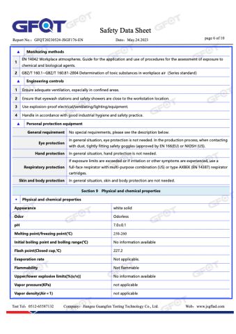 MSDS/SDS certificate from Jiangsu Right Import&Export Co., Ltd.