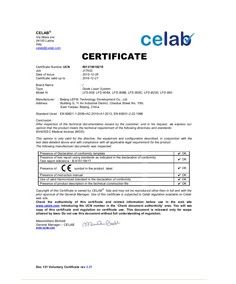 Certificates certificate from Sanhe Lefis Electronics Co., Ltd.