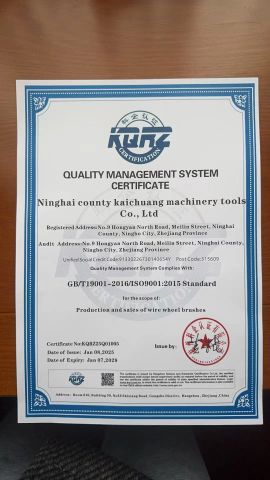 ISO 9001 certificate from Ninghai Kaichuang Mechanical Tools Co., Ltd.