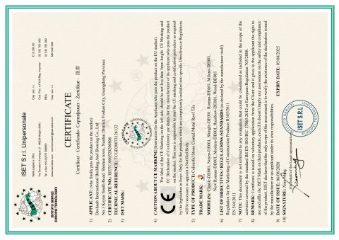 CE certificate for roofing certificate from Dechaab International Building and Housing Co., Ltd.