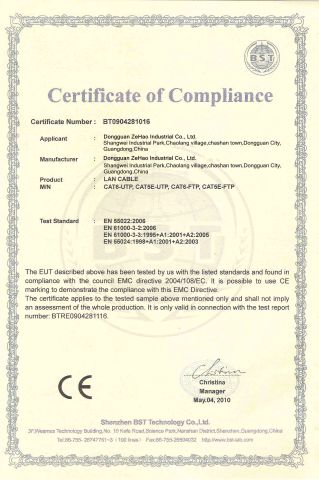 CE certificate from Dongguan Phynam Comtech Co., Ltd.