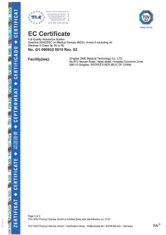 CE2 certificate from Tianjin Zhichao Medical Technology Co., Ltd
