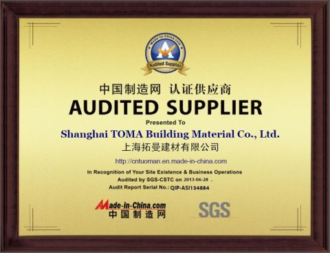 SGS certificate of Shanghai TOMA Building Material Co., Ltd. – certificate photo, supplier certificates section