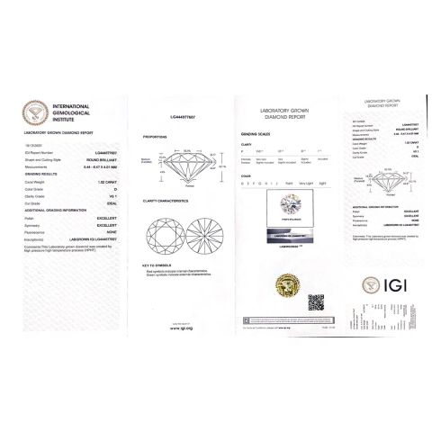 IGI certificate certificate from Wuzhou Messi Gems Co., Ltd.