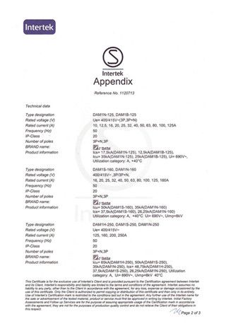 SEMKO CERTIFICATE certificate from Shanghai DaDa Electric Co., Ltd.