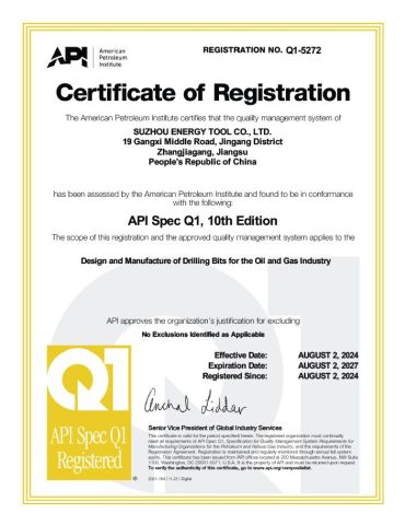 API Q1-1 certificate from Suzhou Energy Tool Co., Ltd.