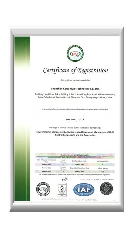 Environmental Management System Certificate certificate from Shenzhen Keyto Fluid Technology Co., Ltd.