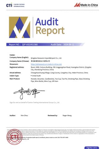 ADUDIT REPORT certificate from Qingdao Newauto Import&Export Co., Ltd.