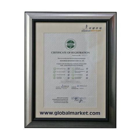 GMC certificate from Wuxi Kingda Microfiber Fabric Co., Ltd.