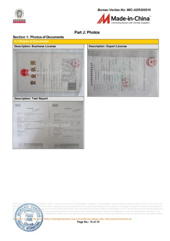 Certificate certificate from Laiwu Xincheng Metal Co., Ltd.