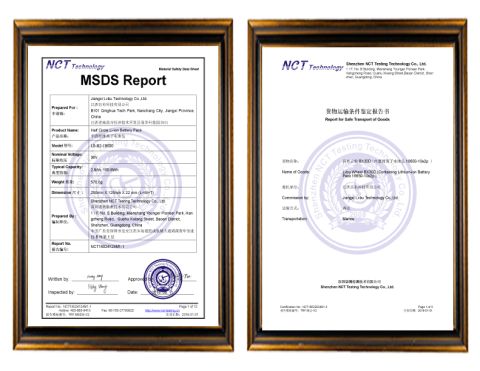 MSDS Report certificate of Nanchang Lvbu Import and Export Co., Ltd. – certificate photo, supplier certificates section