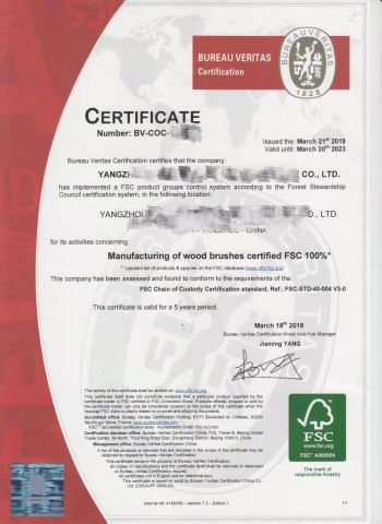 FSC certificate from Yangzhou Runtong International Trading Co., Ltd.