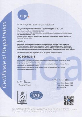 ISO 9001 certificate from ALL PRO CORPORATION