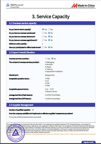MIC certificate of Qingdao Sanzeo Machinery Manufacturing Co., Ltd – certificate photo, supplier certificates section