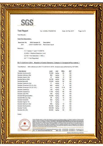 SGS Certificate certificate from Shenzhen Bright Glassware Co., Ltd.