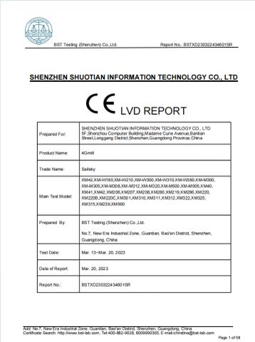 CE LVD certificate from Shenzhen Shuotian Information Technology Co., Ltd.