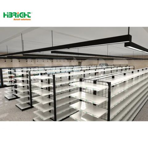 Highbright 2D 3D Drawing Metal Gondola Shelving Racks Grocery Retail ...