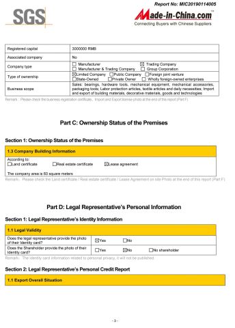 License Verified Report certificate from QINDING MACHINERY TOOLS (SHANDONG) CO., LTD.